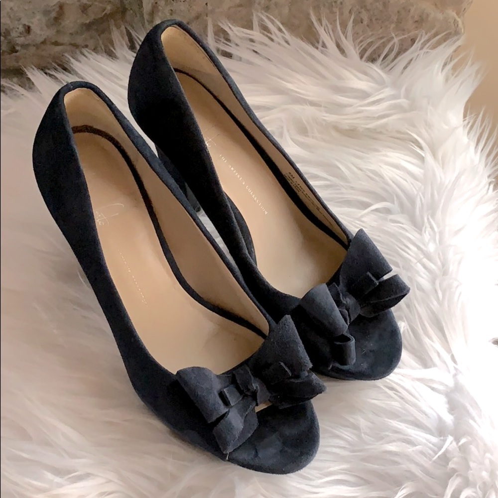 Franco Sarto Artist Collection Navy Peep Toe Pumps
